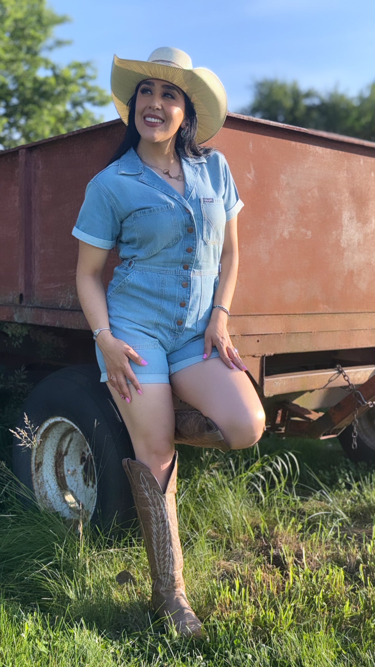 Denim Snap Romper