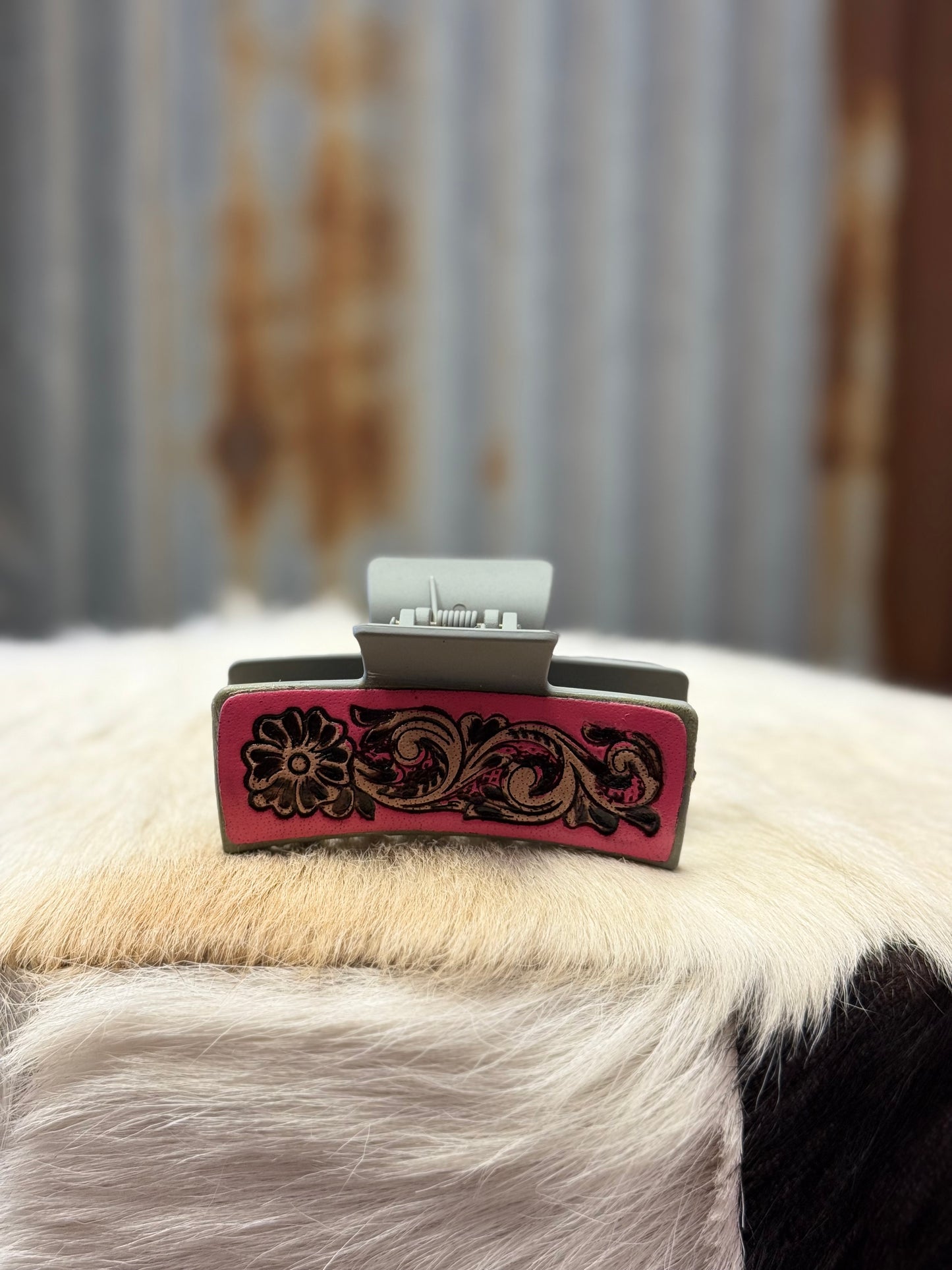 Small Leather Comb Clip