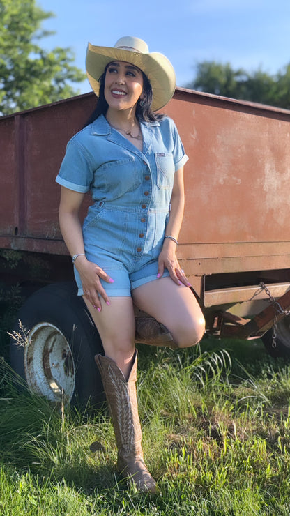 Denim Snap Romper