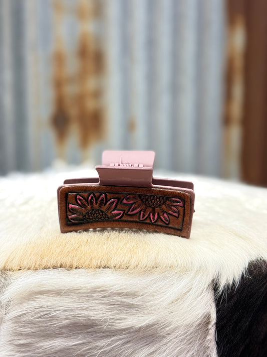 Small Leather Comb Clip
