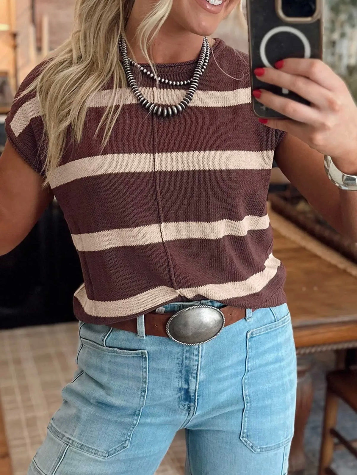 Brown Stripe Sweater
