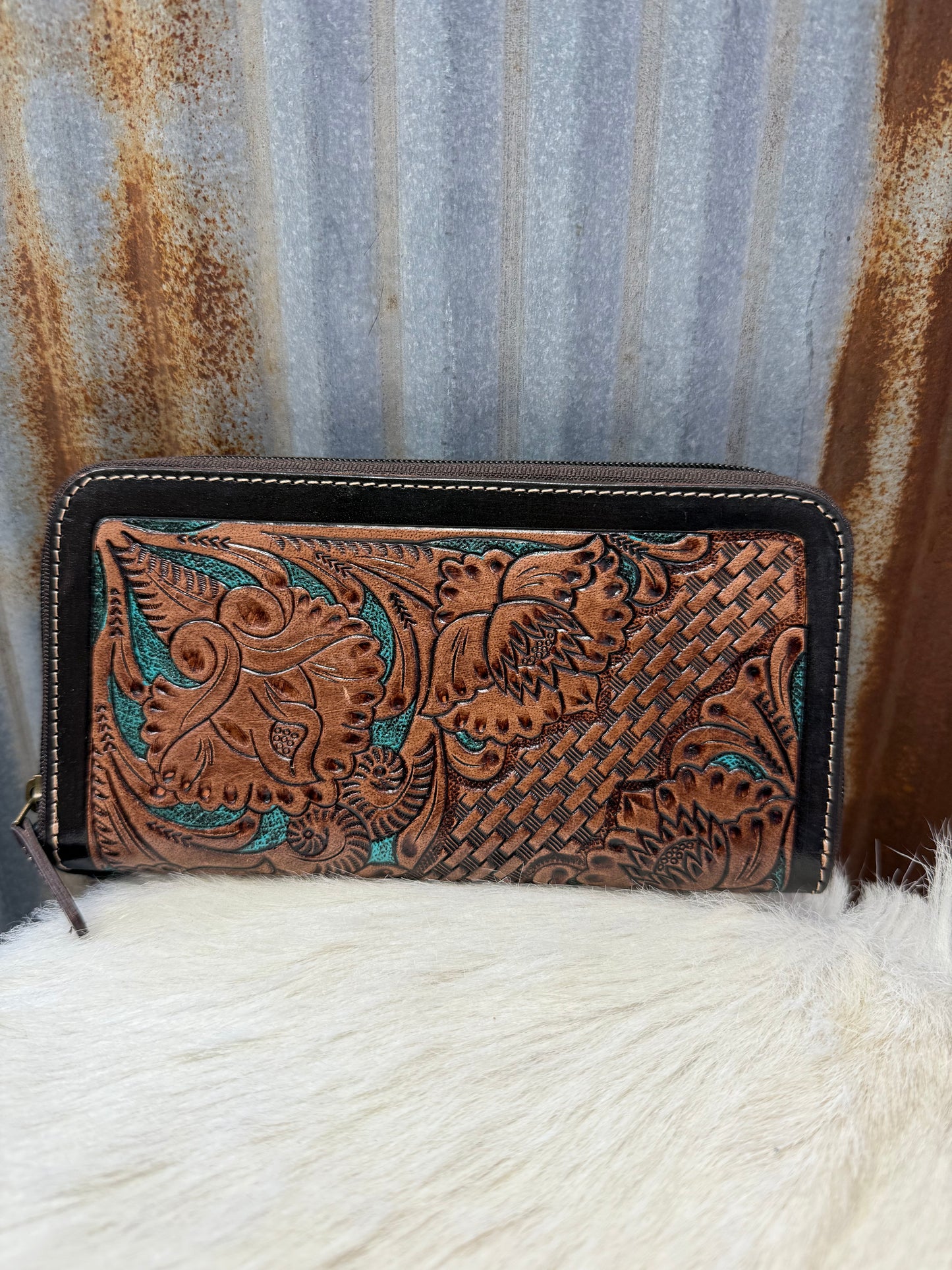 Turquoise Brown Wallet
