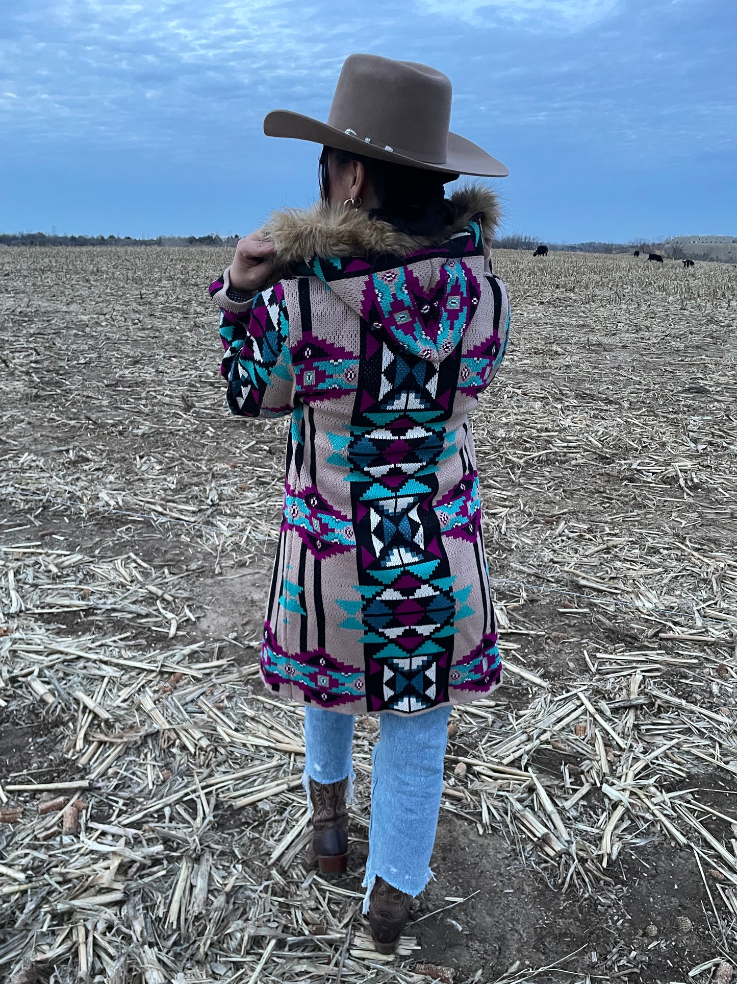 Aztec Purple Cardigan