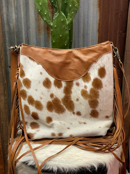 Brown Dots Cowhide Print Bag