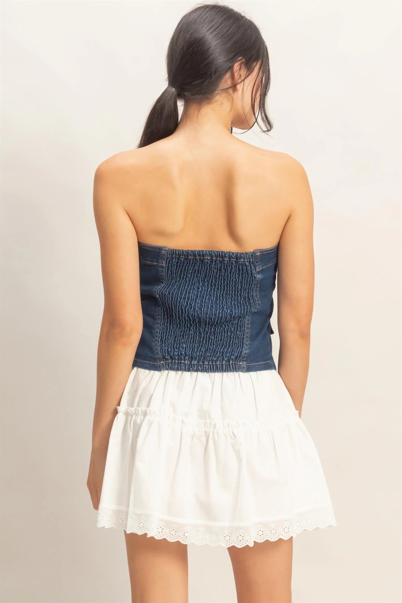 Strapless Denim Top