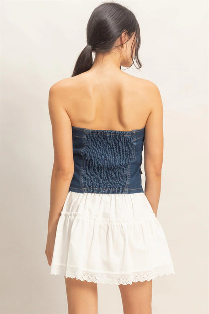 Strapless Denim Top